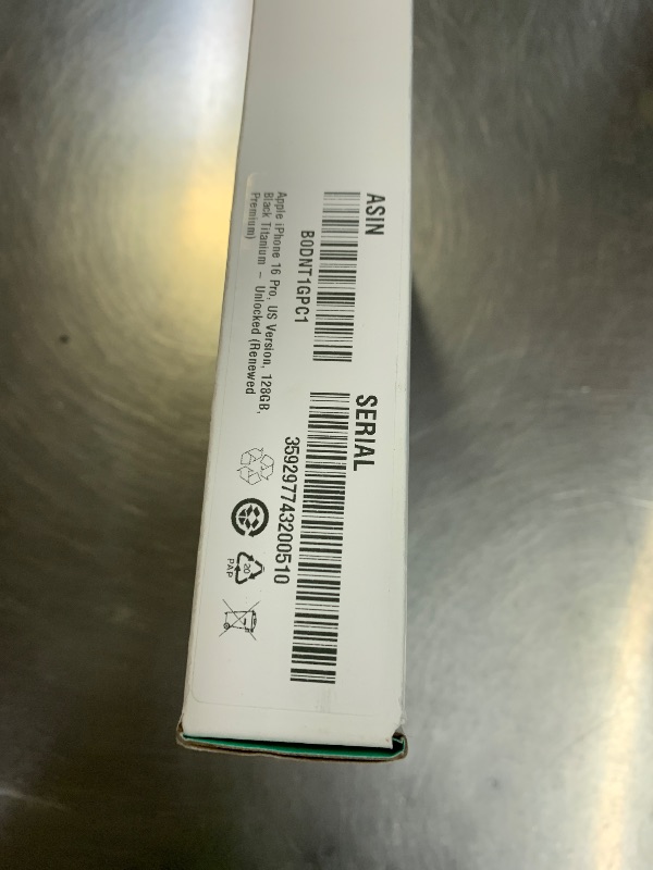 Photo 1 of Apple iPhone 16 Pro, US Version, 128GB, Black Titanium - Unlocked (Renewed Premium)