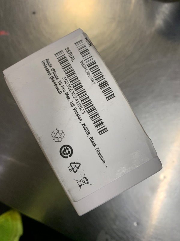 Photo 1 of Apple iPhone 16 Pro Max, US Version, 256GB, Black Titanium - Unlocked (Renewed)