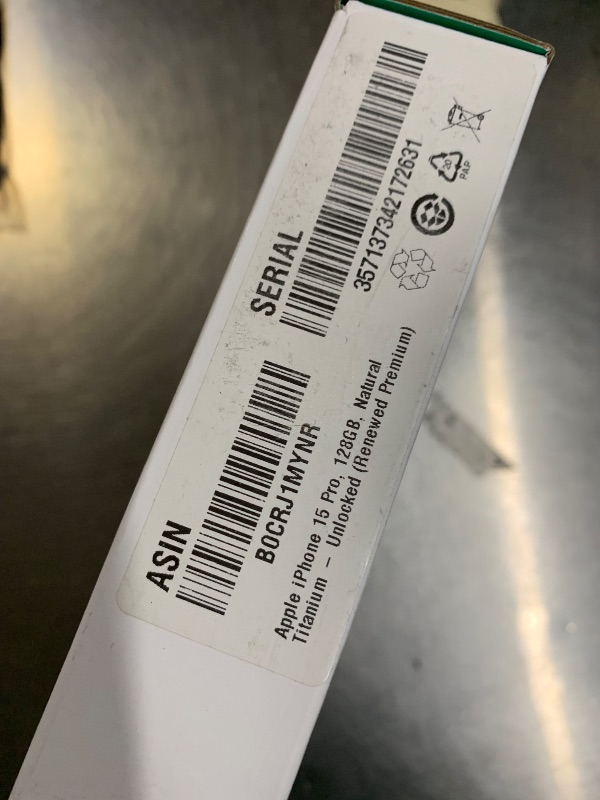 Photo 1 of Apple iPhone (Renewed Premium) 15 Pro, US Version, 128GB, White Titanium - Unlocked