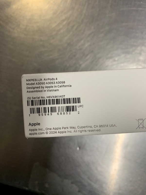 Photo 1 of Apple AirPods 4 Wireless Earbuds, Bluetooth Headphones, Personalized Spatial Audio, Sweat and Water Resistant, USB-C Charging Case, H2 Chip, Up to 30 Hours of Battery Life, Effortless Setup for iPhone