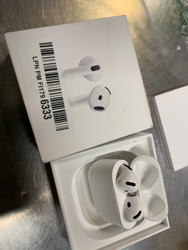 Photo 1 of Apple AirPods 4 Wireless Earbuds, Bluetooth Headphones, Personalized Spatial Audio, Sweat and Water Resistant, USB-C Charging Case, H2 Chip, Up to 30 Hours of Battery Life, Effortless Setup for iPhone