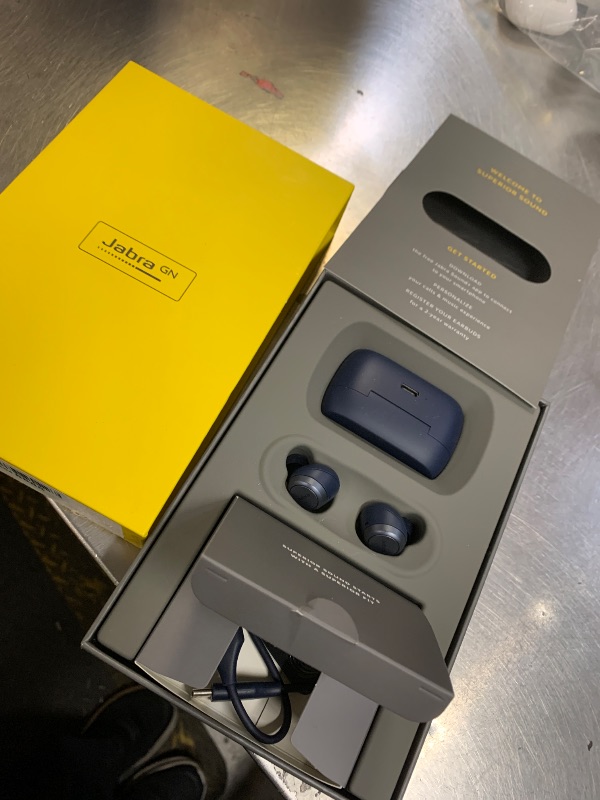 Photo 1 of Jabra Elite Active 75t True Wireless Bluetooth, Navy – Earbuds for Running and Sport, Charging Case Included, 24 Hour Battery, Active Noise Cancelling Earbuds