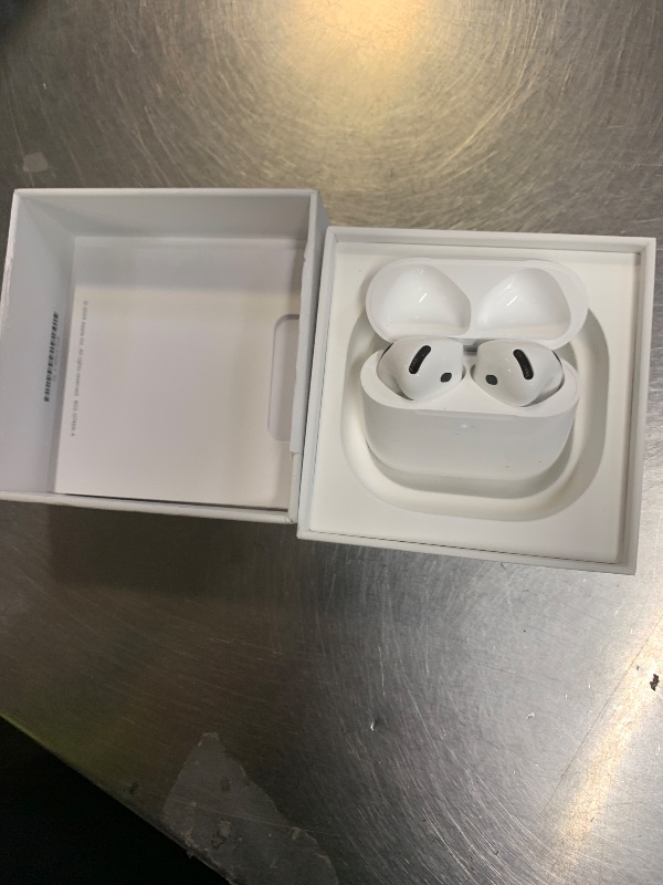 Photo 1 of Apple AirPods 4 Wireless Earbuds, Bluetooth Headphones, with Active Noise Cancellation, Adaptive Audio, Transparency Mode, Personalized Spatial Audio, USB-C Charging Case, Wireless Charging, H2 Chip
