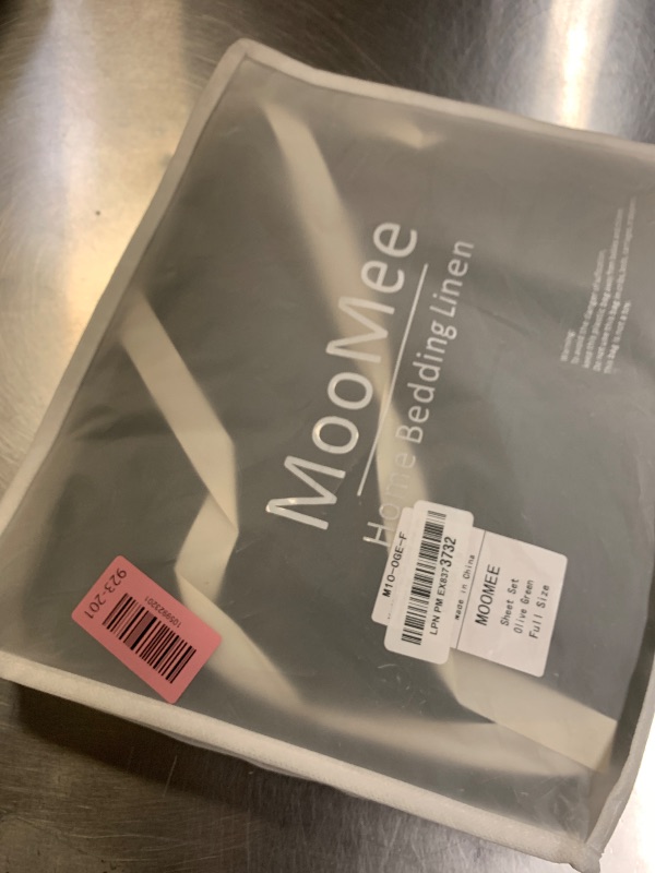 Photo 1 of MooMee Bedding Sheet Set 100% Washed Cotton Linen Like Textured Breathable Durable Soft Comfy (Solid Olive Green, Full)