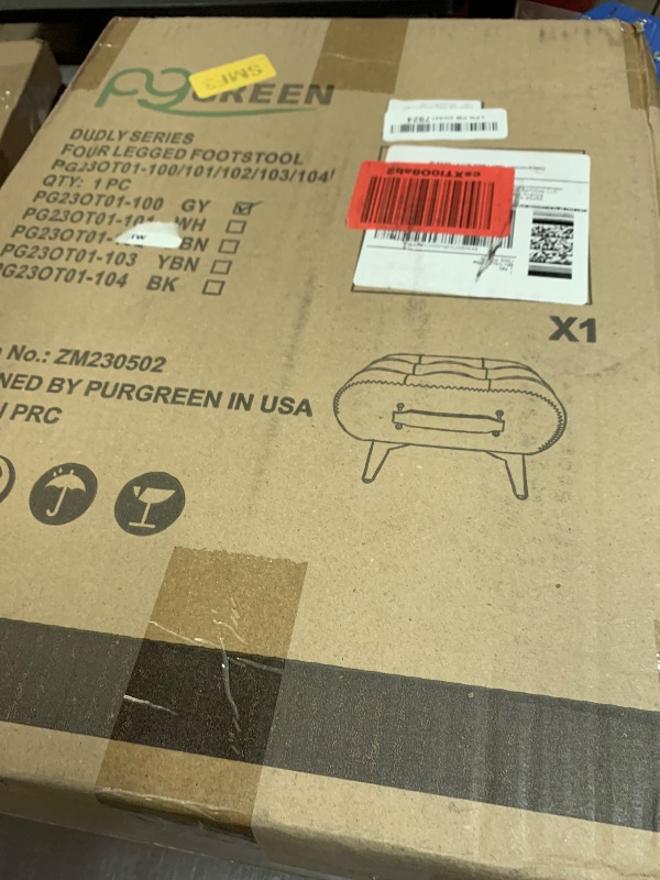 Photo 1 of Purgreen Small Footstool Ottoman - Stylish and Functional Faux Leather Footrest for Extra Seating in Living Room, Entryway, or Office