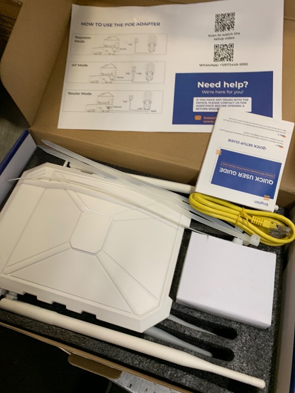 Photo 1 of AX3000 WiFi Extender Signal Booster Outdoor WiFi 6 Extender, Wireless Gigabit Access Point Outdoor, IP67 Weatherproof, PoE Power Supply, for Starlink, Camera, Garage, Farm, Yard, RV, Campsite