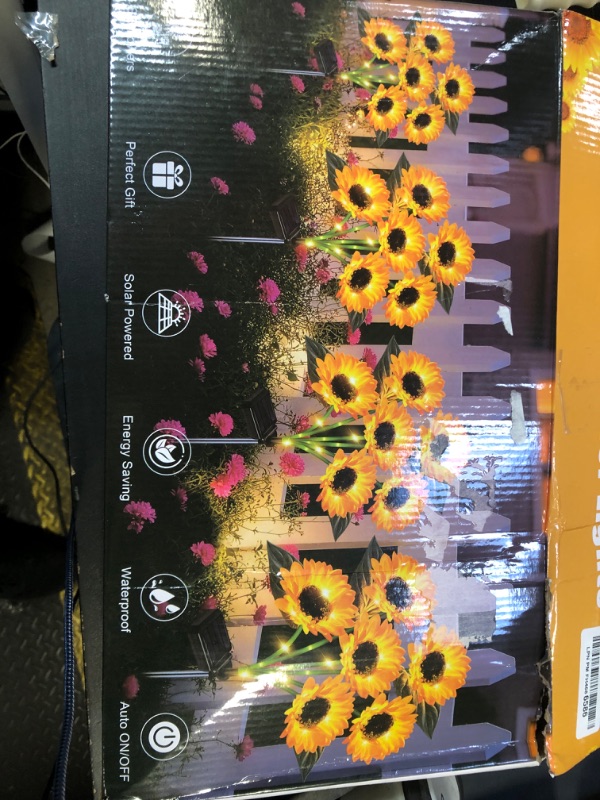 Photo 1 of 6 Pack with 36 Sunflower Lights,Solar Lights Outdoor Garden Decor,Solar Flowers Lights Waterproof,Sunflowers Birthday Gifts for Mom Women Grandma,Decorative Stakes Lights for Landscape Yard Patio Lawn