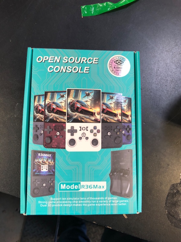 Photo 1 of R36MAX Retro Handheld Game Console - 64GB Preloaded Classic Video Games, Support 30+ Simulators, Linux-Powered Portable Game Emulator Console with 4.0-in HD IPS Screen (Transparent Gray)