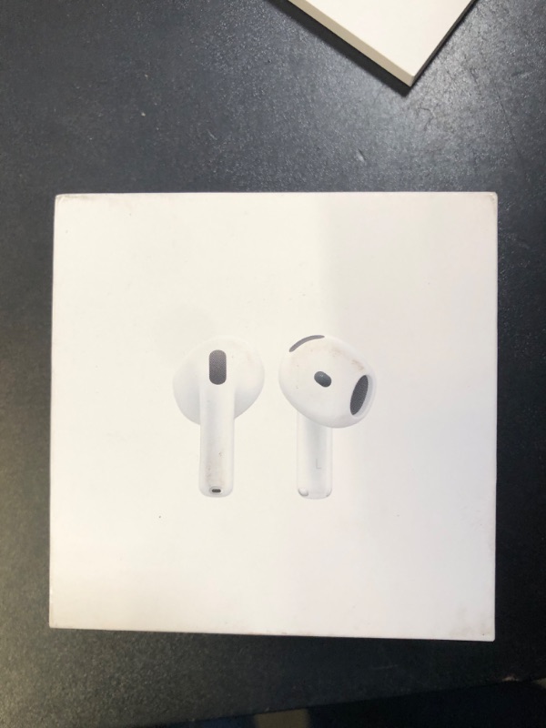 Photo 1 of Apple AirPods 4 Wireless Earbuds, Bluetooth Headphones, Personalized Spatial Audio, Sweat and Water Resistant, USB-C Charging Case, H2 Chip, Up to 30 Hours of Battery Life, Effortless Setup for iPhone