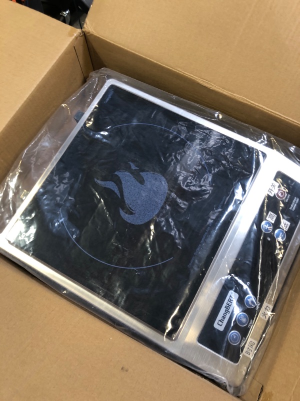 Photo 1 of ChangBERT Induction Cooktop, Commercial Grade Portable Cooker, Large 8” Heating Coil, Premium Stainless Steel Countertop Burner with NSF Certified, 10 Hours Timer Powerful 1800W Professional Hot Plate