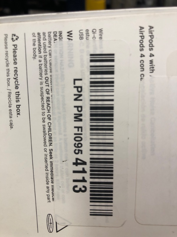 Photo 1 of Apple AirPods 4 Wireless Earbuds, Bluetooth Headphones, with Active Noise Cancellation, Adaptive Audio, Transparency Mode, Personalized Spatial Audio, USB-C Charging Case, Wireless Charging, H2 Chip