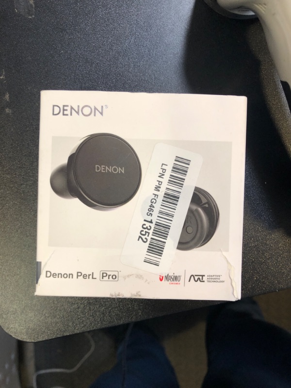 Photo 1 of Denon PerL Pro True Wireless Earbuds - Adaptive Active Headphones Wireless Noise Canceling, Masimo Adaptive Acoustic Technology, Spatial Audio, 32Hr Battery Life, Wirefree Charging, Black