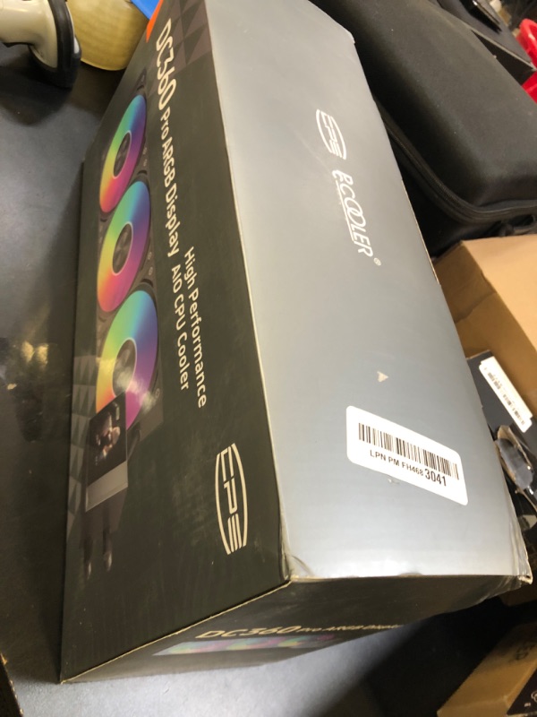 Photo 1 of PCCOOLER CPU Cooler, 360mm AIO Liquid Cooling, High-Performance Pump, 2.4” IPS Display, CPS ARGB Water Cooling with Quiet F5 R120 Fans(DC360 Black)