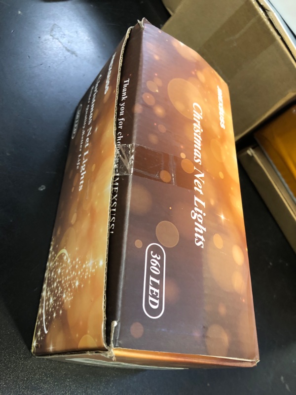 Photo 1 of JMEXSUSS Red Christmas Net Lights 360 LED 12ft x 5ft Bush Lights Outdoor Plug in 8 Modes with Remote for Christmas Decorations