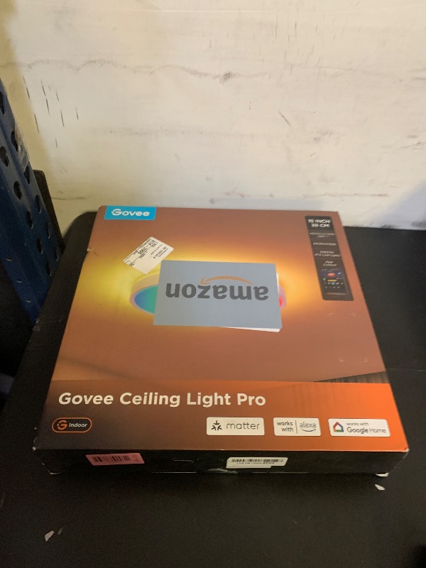 Photo 1 of Govee Smart Ceiling Light 4300LM, RGBIC LED Ceiling Light Fixture Works with Matter, Flush Mount Light Fixture, DIY Colors, 2700K-6500K Dimmable for Bedroom, Living Room, 15 Inch, 1 Pack
