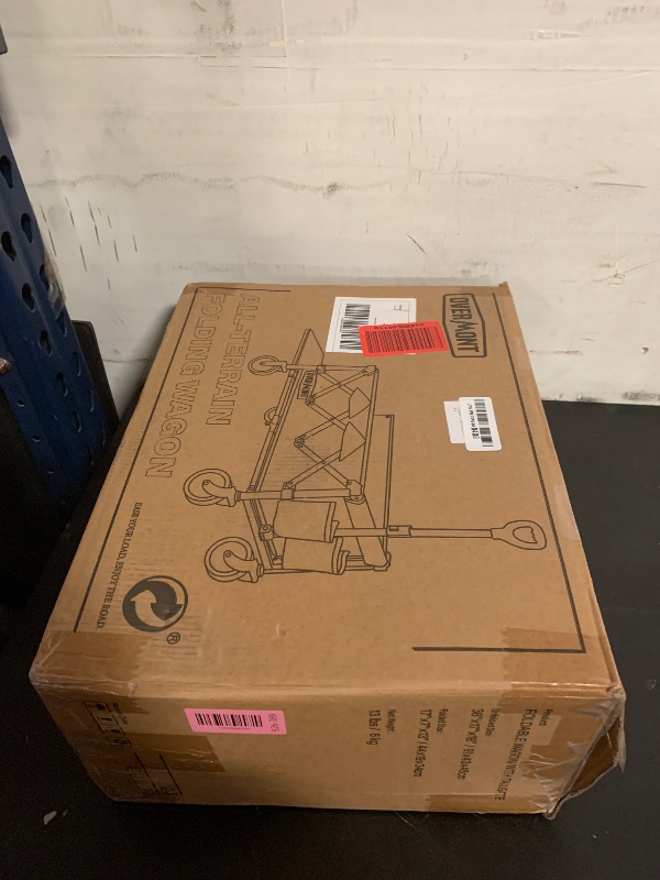 Photo 1 of OVERMONT Collapsible Wagon with Tailgate - 220lbs Extended Lightweight Foldable Utility Wagons Folding Cart with Wheels - Small Garden Grocery Cart for Shopping,Grocery,Sports,Garden