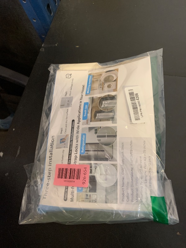 Photo 1 of 10 Pack Cabinet Locks Baby Proofing, Child Proof Cabinet Locks with 3M Adhesive - Easy Installation with Adjustable Straps, Multi-Purpose Child Safety Latches for Drawers Fridge Trash Cans Toilets