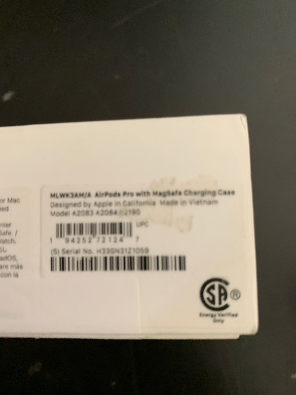 Photo 1 of Apple AirPods Pro (1st Generation) with MagSafe Charging Case