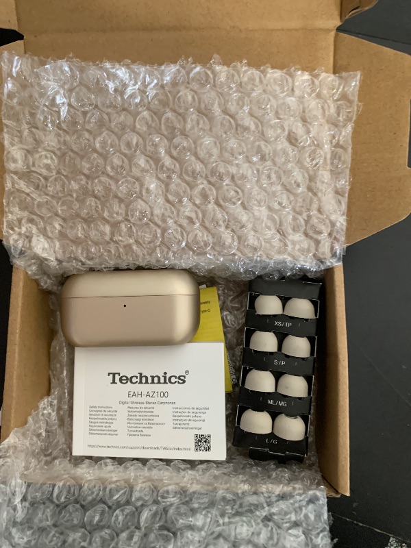 Photo 1 of Technics Reference Class Hi-Fi Wireless Earbuds,Dolby Atmos with Head Tracking,Adaptive Noise Cancelling,3 Device Multipoint, 10-hr Battery,Wireless Charging,Improved Fit -EAH-AZ100-N (Champagne)