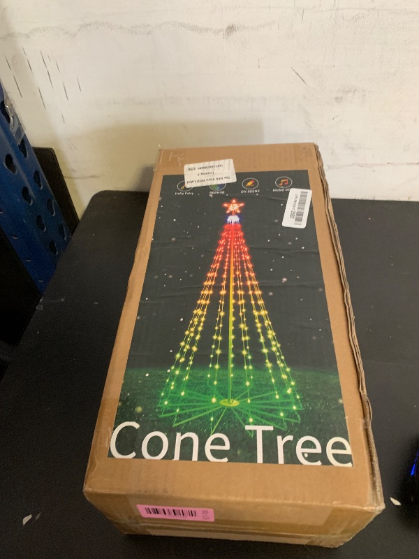 Photo 1 of Smart Christmas Cone Tree LED Lights, 7ft 295 Music Sync with Remote APP and Pattern, Local Control and Text Displayable, 16 Million Colors Light Show Tree for Indoor Outdoor Decorations