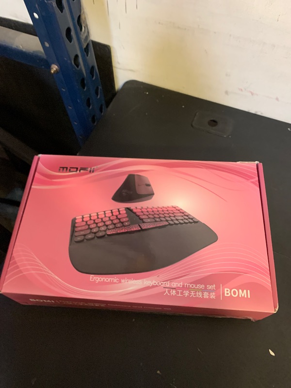 Photo 1 of Ergonomic Wireless Keyboard and Mouse Set Wireless Keyboard Silent Mice Set with Wrist Rest for Computer, Laptop, PC, Mac, Windows Black Pink