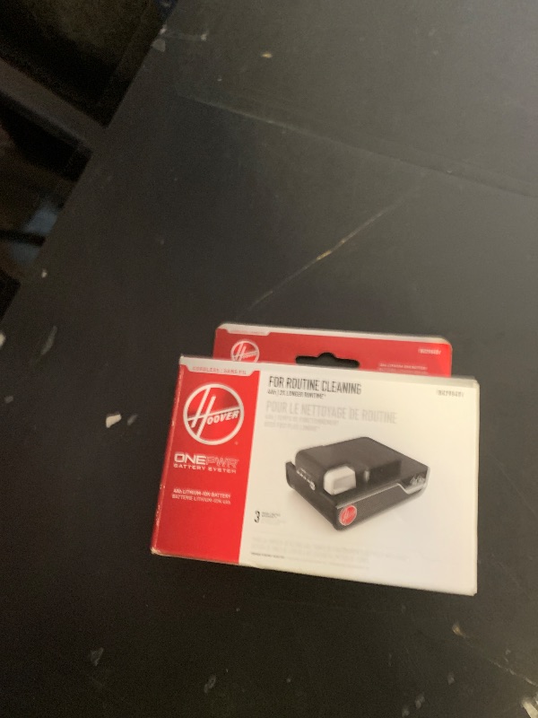 Photo 1 of Hoover ONEPWR 4.0 Ah Lithium Ion Battery, Replacement Battery for Hoover ONEPWR Products, 2X Longer Runtime, LED Charge Status Indicator Lights, Long-Lasting Convenience