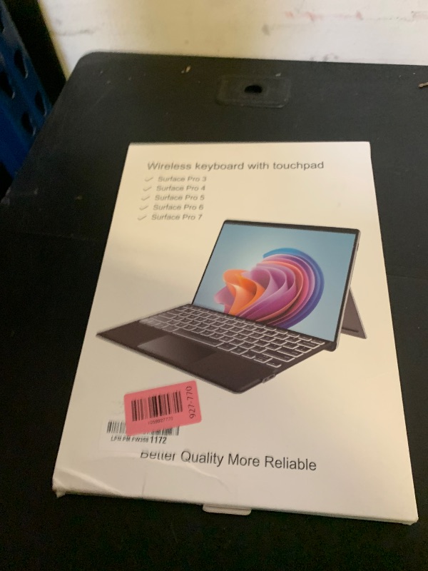 Photo 1 of Surface Pro Keyboard, Wireless Type Cover for Microsoft Surface Pro 7 Plus 7/6/5/4/3 12.3 inch, 7 Color Backlit Bluetooth Ultra-Slim Portable Magnetic Keyboard with Trackpad, Auto Wake up/Sleep