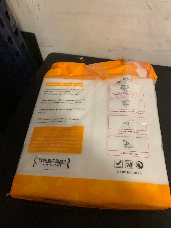 Photo 1 of 100 Pack Magic Sponge Eraser Extra Thick and Long Lasting Melamine Cleaning Sponges in Bulk - Multi Surface Power Scrubber Foam Cleaning Pads - Bathtub, Floor, Baseboard, Bathroom, Wall Cleaner