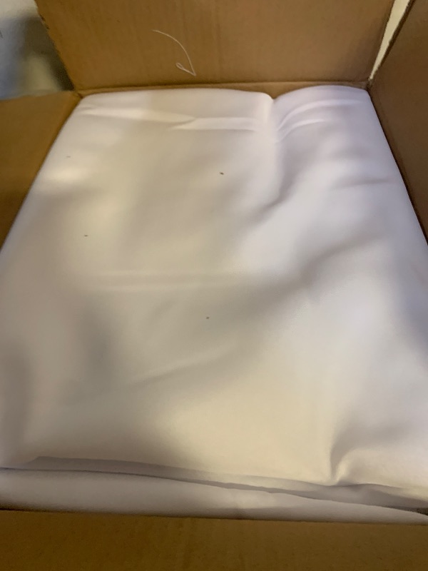 Photo 1 of Dailyset 6-Pack White Round Tablecloths, 120 Inches, Stain-Resistant Polyester for 5-6 Ft Round Tables - Washable Table Covers for Weddings, Banquets, Birthday, Parties, Events