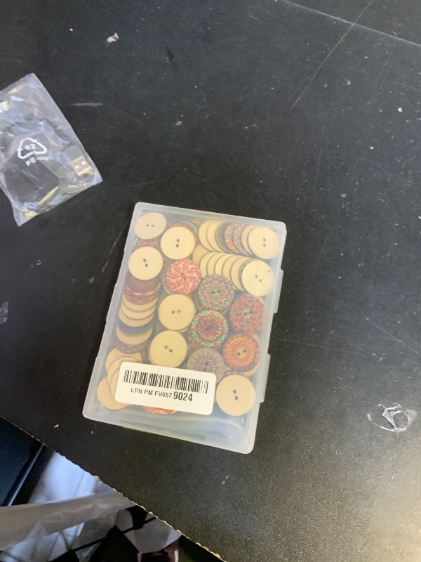 Photo 1 of 100 Pcs Wooden Large Buttons Wood Button for Sewing, 1 Inch Vintage Buttons Decorative for Clothes Assorted with 2 Holes Colorful Wooden Button for DIY Crafts (25mm)