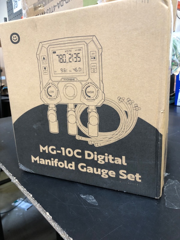 Photo 1 of VIVOHOME Digital HVAC Manifold Gauge Set with R134a R1234yf Quick Couplers and Can Taps, Refrigeration Car AC Gauges with 3 Hoses for R134a R410a R32 R1234yf R454B Refrigerant Recharge Kit