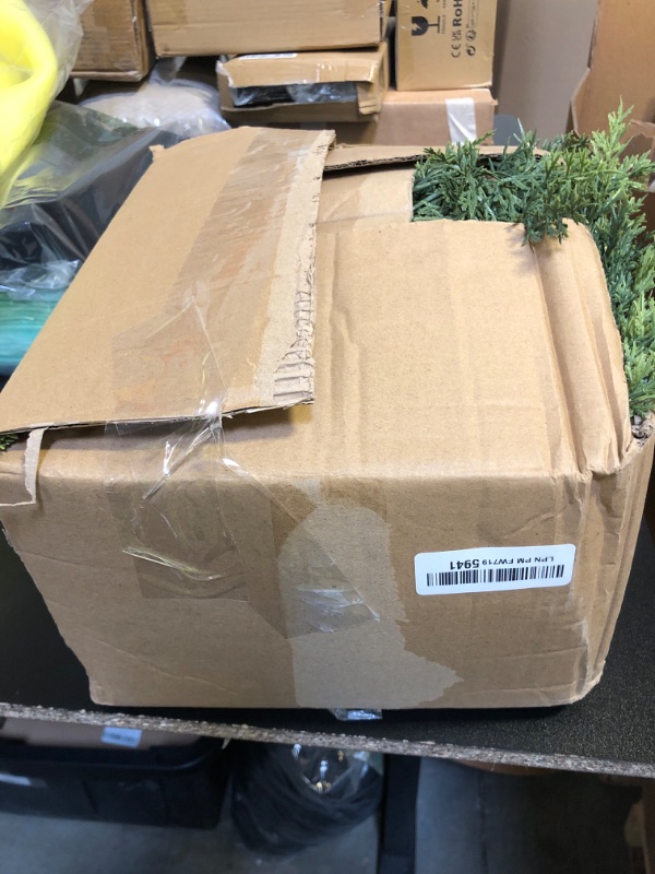 Photo 1 of 2 Pcs 9 Feet Christmas Cedar Garland - Thick & Lush Realistic Artificial Green Faux Cedar Pine Needles Garland for Christmas Winter Home Mantel Fireplace Holiday Party Decor