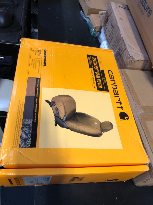 Photo 1 of Covercraft Carhartt SeatSaver Custom Seat Covers | Fits 2011-2016 Ford F-250/F-350, 2015-2016 F-450/F-550 | 1st Row 40/20/40 Bench Seat, Duck Weave Gravel