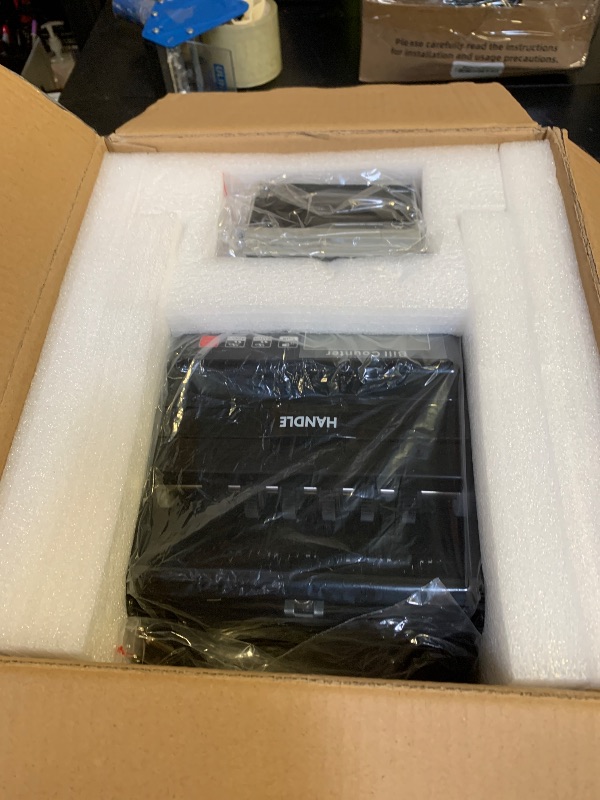 Photo 1 of LOLARAN AL1000 Money Counter Machine with Value Counting, Support Dollar and Euro, UV, MG, MT, IR, DD Counterfeit Detection, Cash Counter with LCD Display, Batch and Add, 1,000 Notes/Min