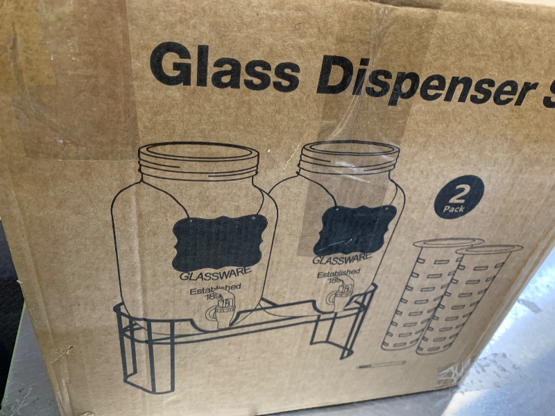 Photo 1 of 1 Gallon Glass Drink Dispensers For Parties?Lemonade Beverage Dispenser With Stand And Spigot For BBQ, Picnic, Party,Laundry Detergent Dispenser