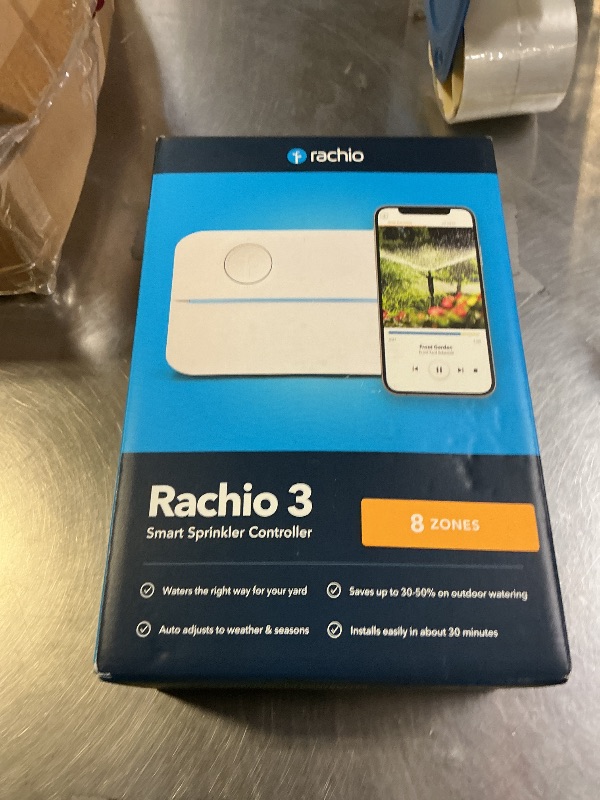Photo 1 of Rachio WiFi Smart Sprinkler Controller (8-Zone Irrigation Remote Control) – App-Based Scheduling, Local Weather Intelligence, Rain Skips, Easy DIY Install