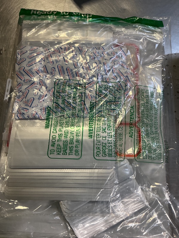 Photo 1 of 100 Pack Mylar Bags for Food Storage with 100x300cc Oxygen Absorbers - 9 Mil 10"x14", 9Mil 6"x9", 9Mil 4.3"x6.3" - Resealable Bags for Packaging Products & Ziplock Food Grade Bag for Storage