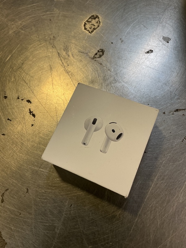 Photo 1 of Apple AirPods 4 Wireless Earbuds, Bluetooth Headphones, Personalized Spatial Audio, Sweat and Water Resistant, USB-C Charging Case, H2 Chip, Up to 30 Hours of Battery Life, Effortless Setup for iPhone