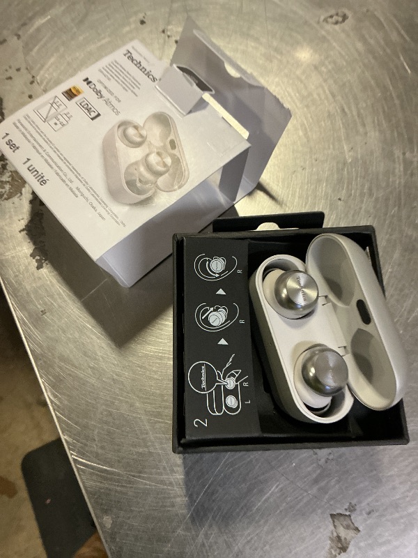 Photo 1 of Technics Reference Class Hi-Fi Wireless Earbuds, Dolby Atmos with Head Tracking, Adaptive Noise Cancelling, 3 Device Multipoint, 10-hr Battery, Wireless Charging, Improved Fit - EAH-AZ100-S (Silver)