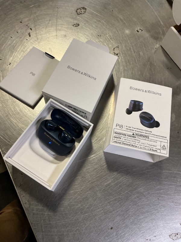 Photo 1 of Bowers & Wilkins Pi8 Wireless Bluetooth Earbuds (Midnight Blue), in-Ear Bluetooth Earphones with Qualcomm & aptX Lossless, Active Noise Cancelling Earbuds, 3 Built-in Mics, 15-Min Quick Charging