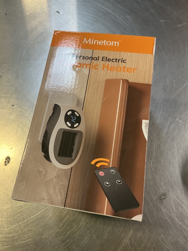 Photo 1 of Plug in Small Space Heater for Indoor Use 450W, Wall Outlet Electric Heater with Remote, 12H Timer & LED Display, PTC Ceramic Fast Heat Safely for Bedroom Bathroom Office