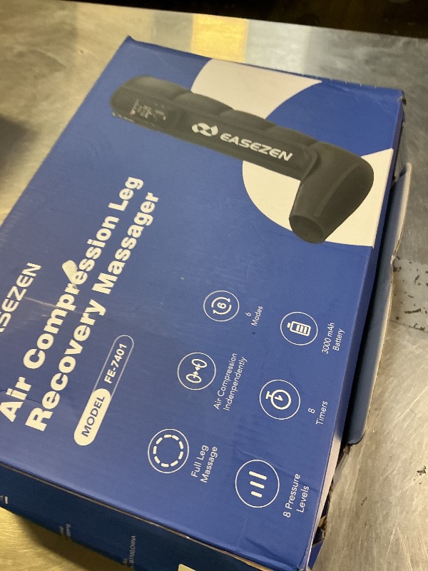 Photo 1 of EaseZen Cordless Leg Compression Massager for Circulation and Pain Relief FSA, 5 Chamber Rechargeable Leg Massager for Edema in Legs and Feet, Gifts for Women Men Seniors (Single Unit)