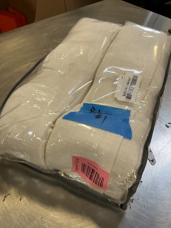 Photo 1 of 102 Inch Long Curtains Pinch Pleat Linen Curtains for Living Room Bedroom 2 Panels Natural Cream Light Filtering Privacy Neutral 102 Inch Pleated Drapes Hooks Rings Back Tab for Window Sliding Door