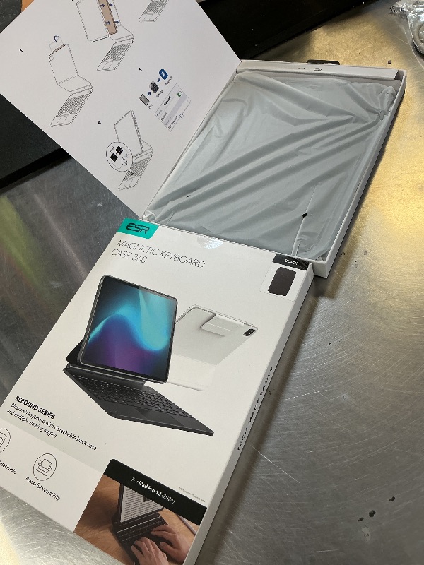 Photo 1 of ESR iPad Pro 13 Inch Case with Keyboard (M5/M4, 2025/2024), iPad Pro 13 Keyboard Case with Easy-Set Magnetic Stand, Portrait/Raised Modes for iPad Pro 13, Removable, Rebound 360 Series, Black