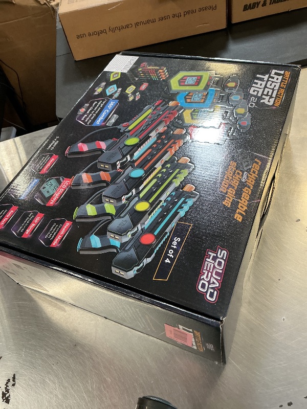 Photo 1 of Squad Hero Rechargeable Laser Tag 360° Sensors + LCDs - Set of 4 - Easter Gift Ideas for Kids Teens and Adults Boys & Girls Family Fun - Cool Teenage Lazer Group Activity, Teen Gifts Ages 8+ Year Old