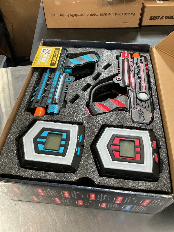 Photo 1 of Squad Hero Rechargeable Laser Tag 360° Sensors + LCDs - Set of 4 - Easter Gift Ideas for Kids Teens and Adults Boys & Girls Family Fun - Cool Teenage Lazer Group Activity, Teen Gifts Ages 8+ Year Old