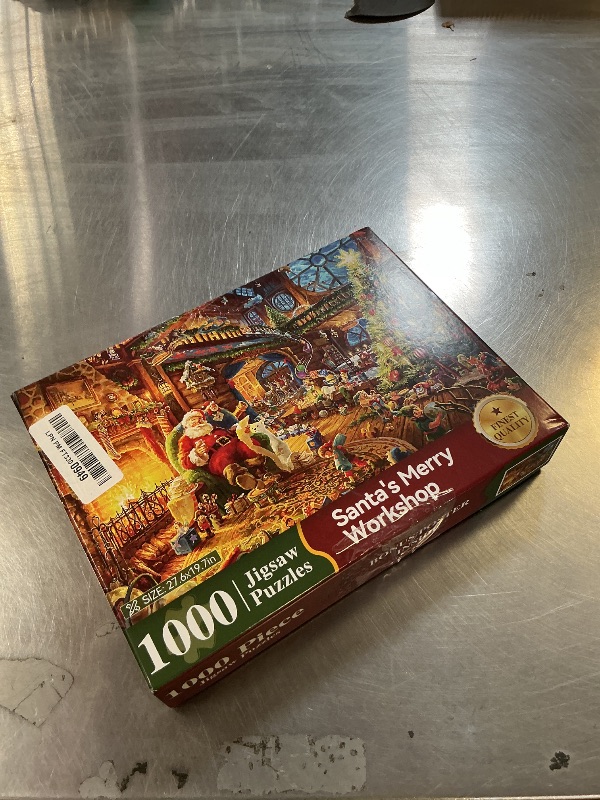 Photo 1 of 1000 Piece Cardboard Jigsaw Puzzles, Beautiful Christmas Puzzle - Every Piece Unique, Softclick Technology for 27x20 Inch