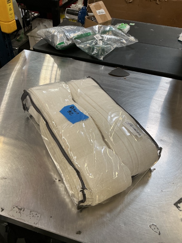 Photo 1 of 102 Inch Long Curtains Pinch Pleat Linen Curtains for Living Room Bedroom 2 Panels Natural Cream Light Filtering Privacy Neutral 102 Inch Pleated Drapes Hooks Rings Back Tab for Window Sliding Door