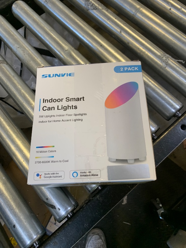 Photo 1 of SUNVIE Smart Floor Can Light 5W RGBW Color Changing Up Lights Indoor with Timer 2700K-6500K Floor Spotlight Dimmable Uplighting Indoor Uplights for Plant Corner, APP Control Alexa & Google Home, 2PCS