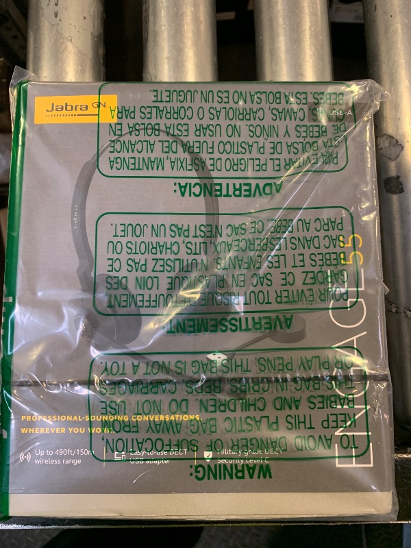 Photo 1 of Jabra Engage 55 SE (Second Edition) Dual-Ear Wireless Headset w/Link 400 USB-A DECT Adapter – Noise-Cancelling Microphone, Extensive Range – MS Teams Certified, Works with All Other Platforms, Black